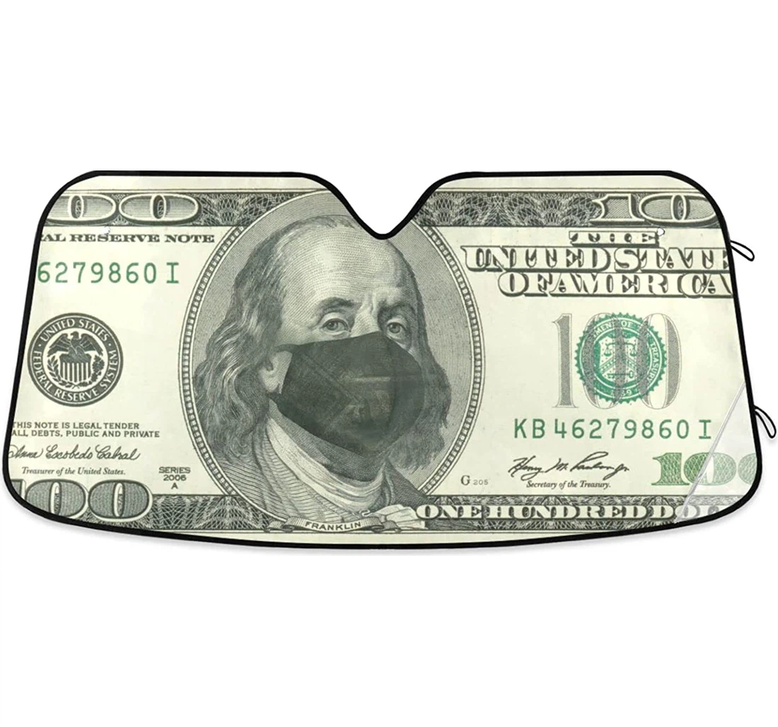 Us Dollar Bill Auto Sun Shade