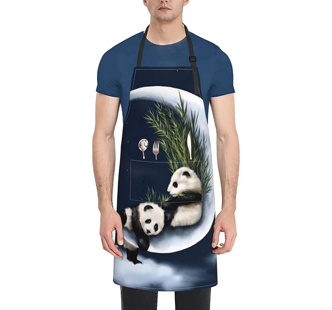 Panda And Moon Apron