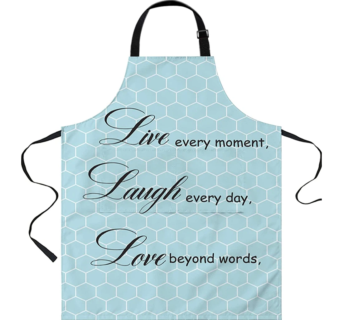 Positive Word Blue Honeycomb Server Chef Apron