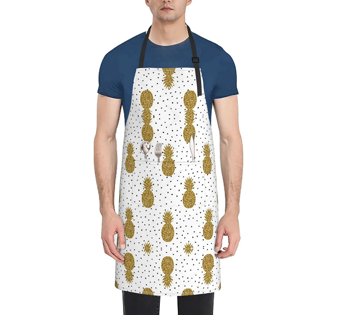 Gold Glitter Pineapples Fruit Apron