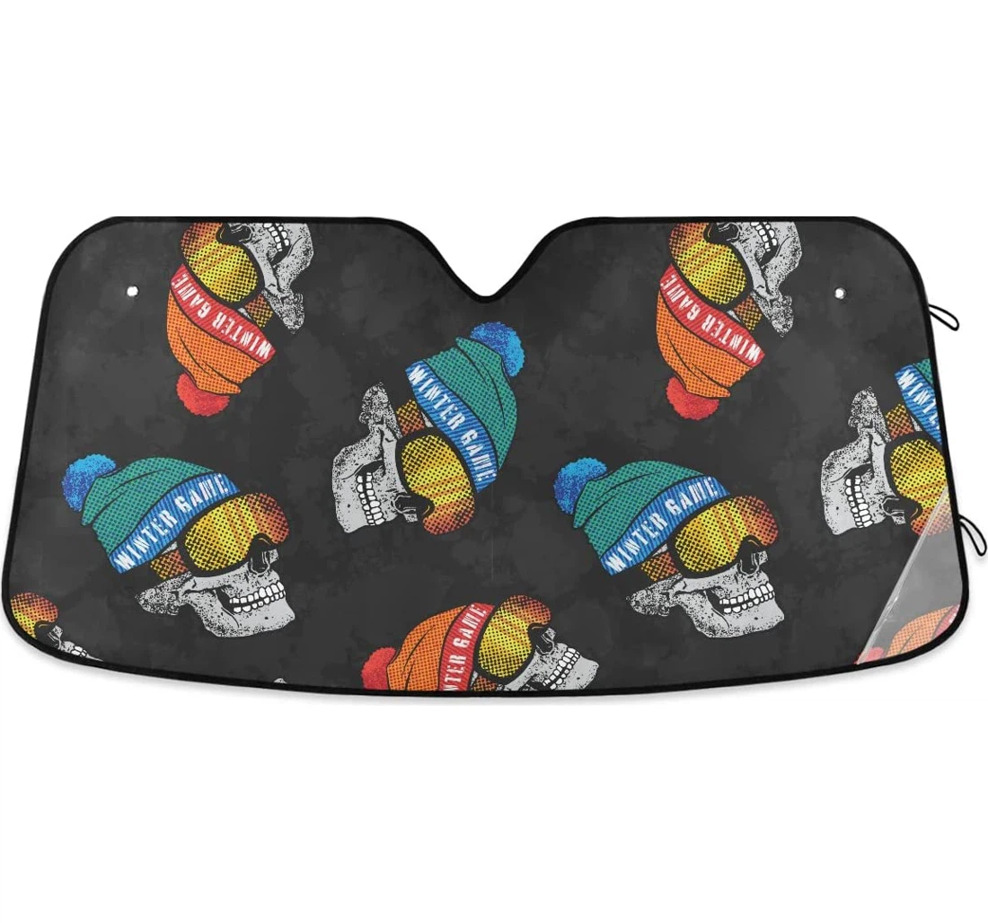 Skull Ride Ski Auto Sun Shade