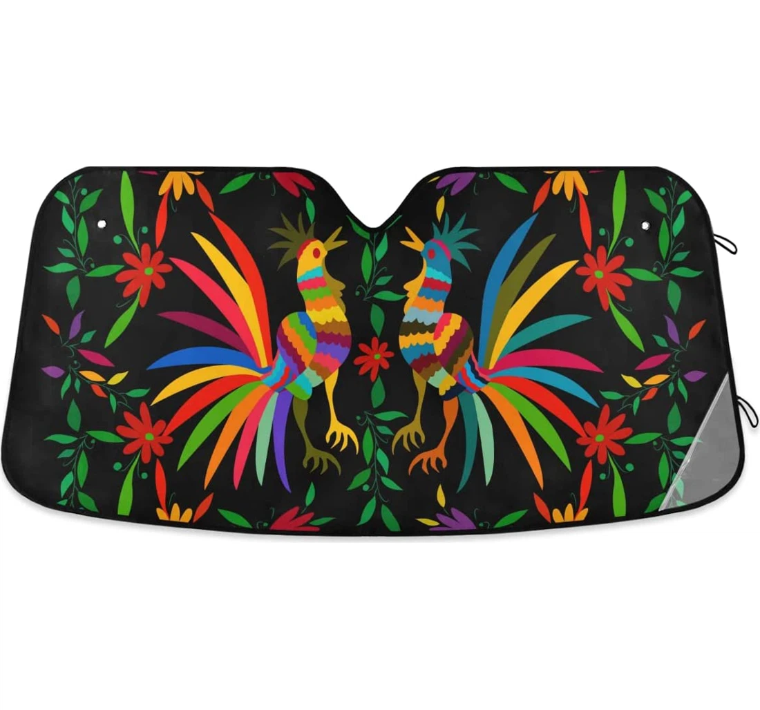 Ethnic Mexican Roosters Cars Auto Sun Shade