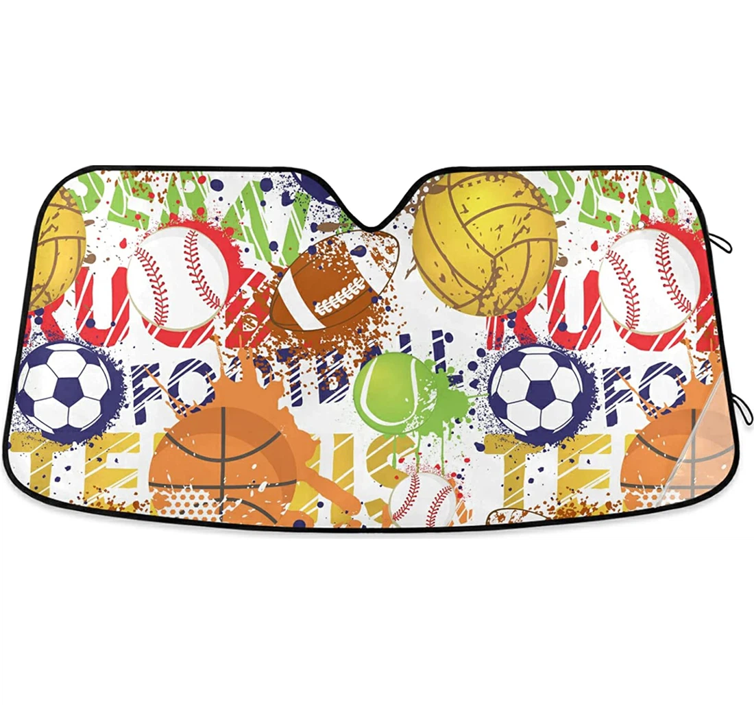 Sport Balls Basketball Auto Sun Shade