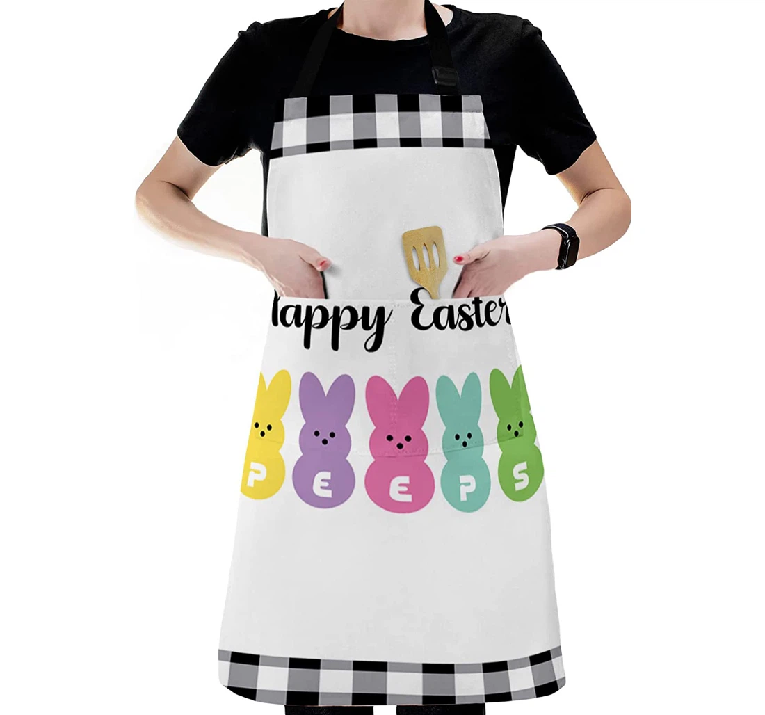 Happy Easter Colorful Cartoon Bunny Apron