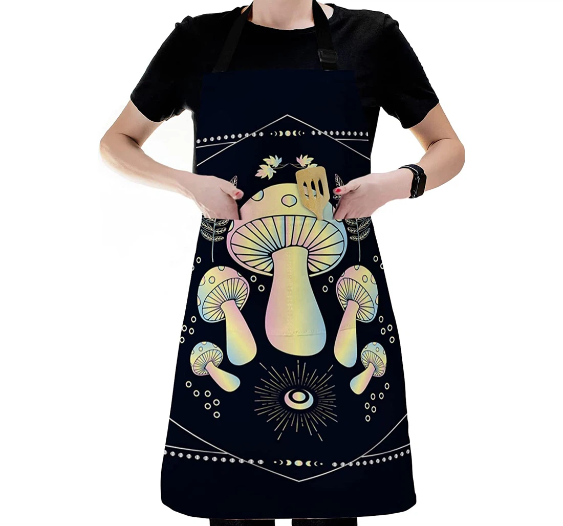 Abstract Color Ombre Mushroom Apron