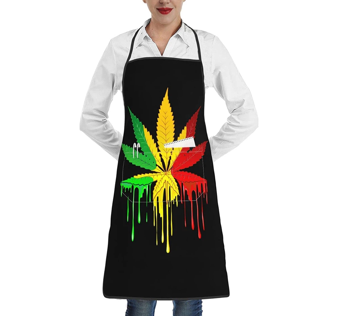 Rasta Marijuana Leaf Apron