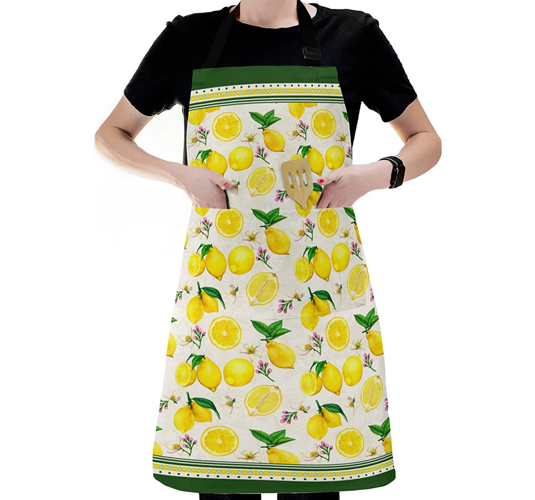 Spring Yellow Lemons Fruits Apron