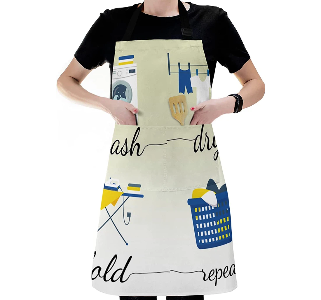 Laundry Room Cloth And Texts Apron