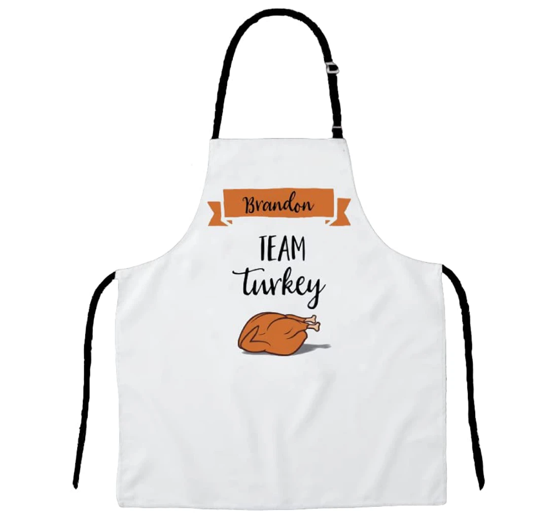 Team Turkey Thanksgiving Custom Name Gift Him Gift Her Apron