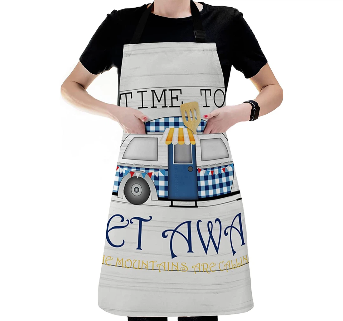 Summer Camping Rvs Bus Texts Apron