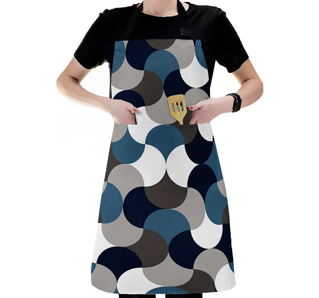 Contemporary Abstract Geometry Colorful Art Apron