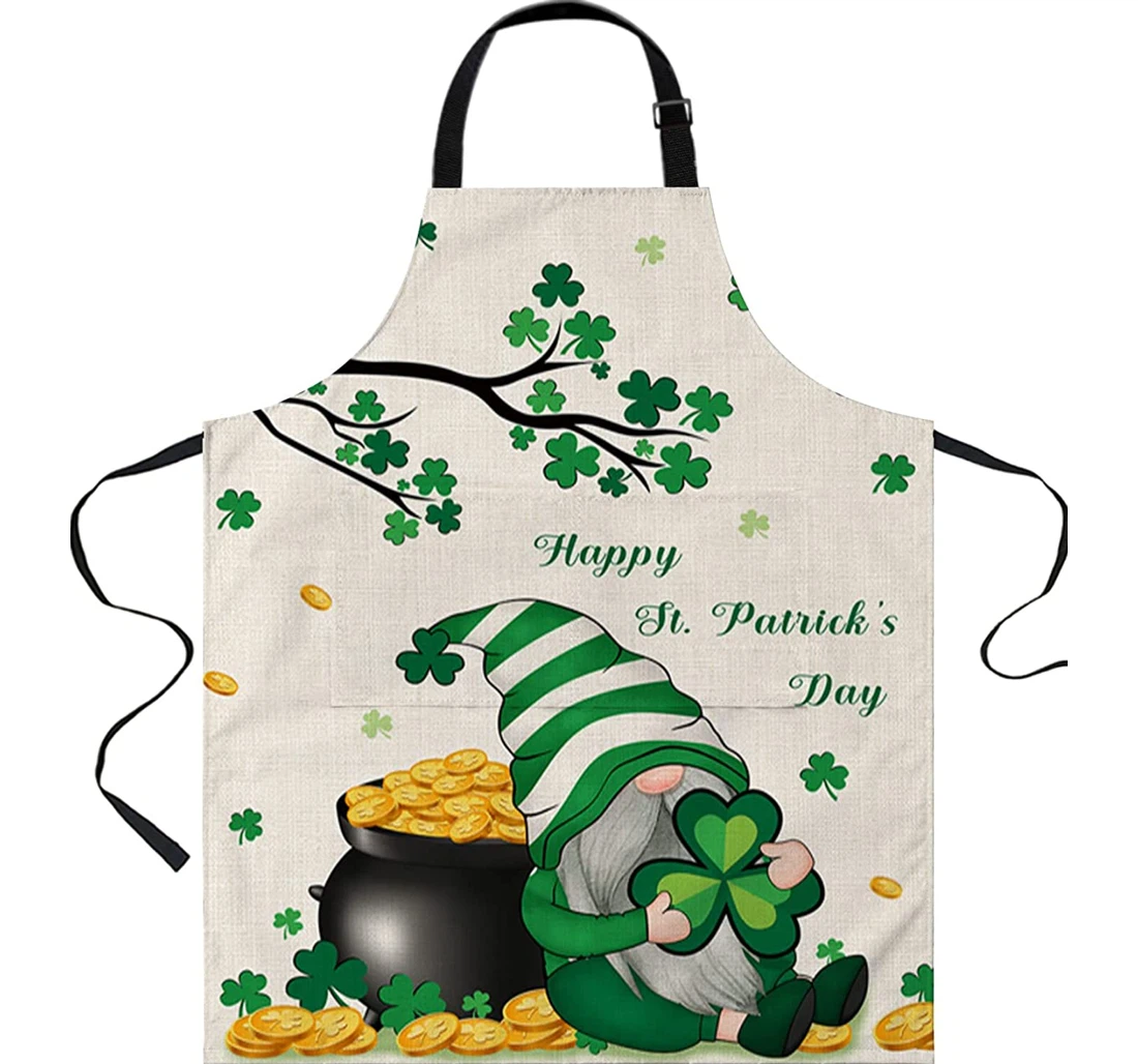 St Patrick's Day Dwarf Clover Tree Gold Server Chef Apron