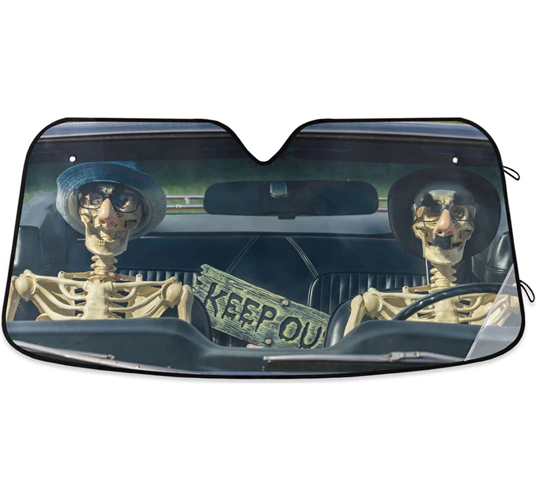 Skeleton Driving Sunscreen Auto Sun Shade