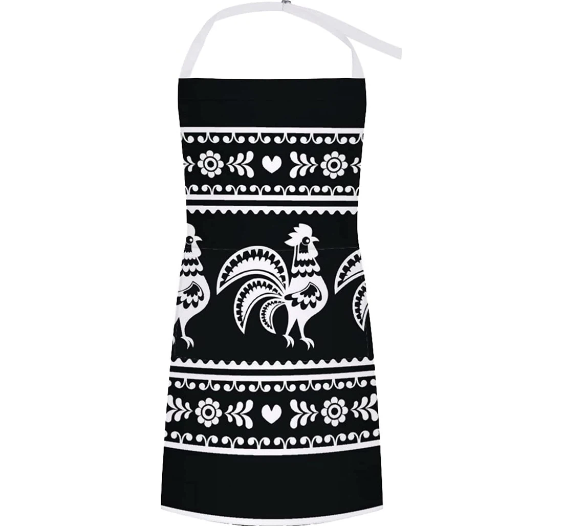 Polish Monochrome Folk Art Apron