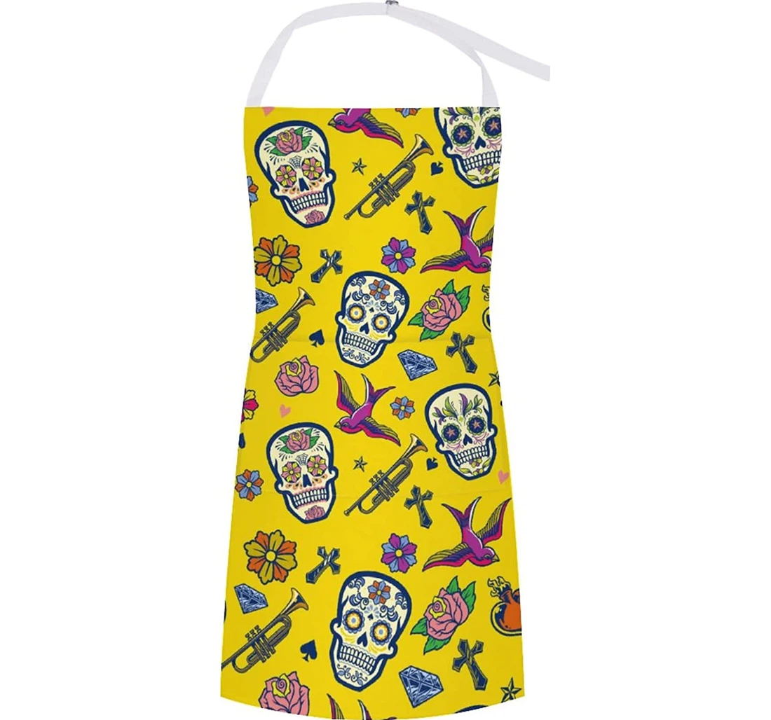 Sugar Skull Pattern Apron