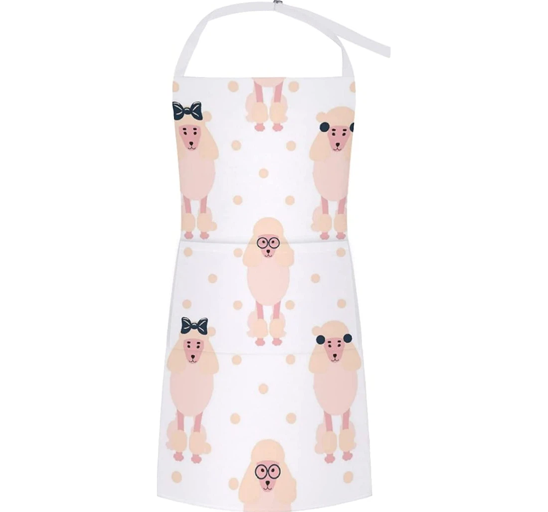 Cute Pink Girlish Poodle Dog Apron