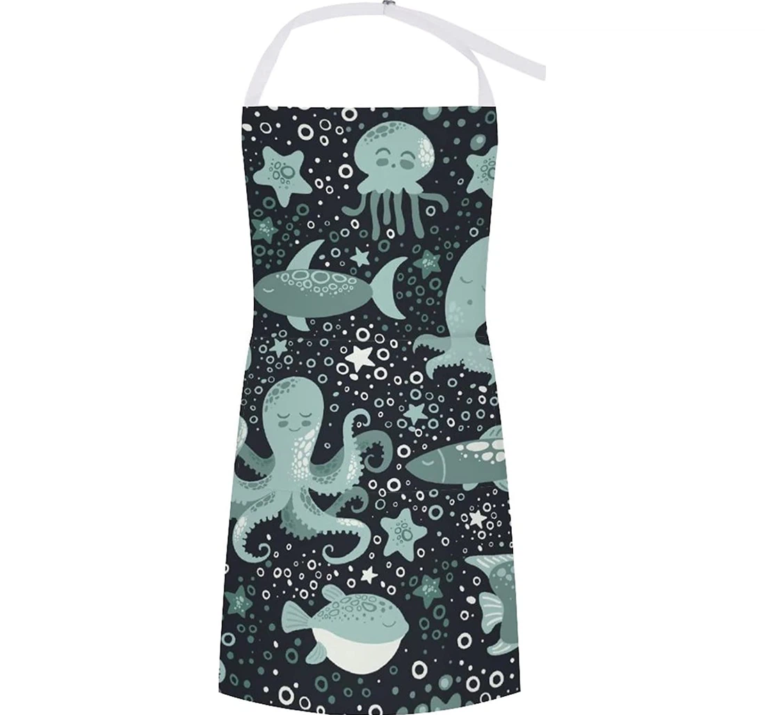 Marine Animals Fish And Octopus Apron