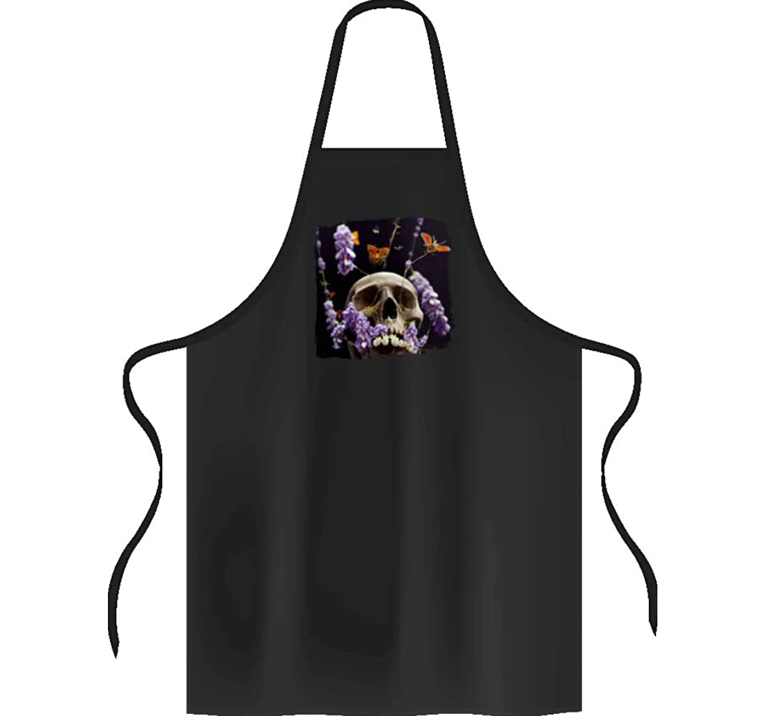 Flower Design Cute Skull Apron Apron