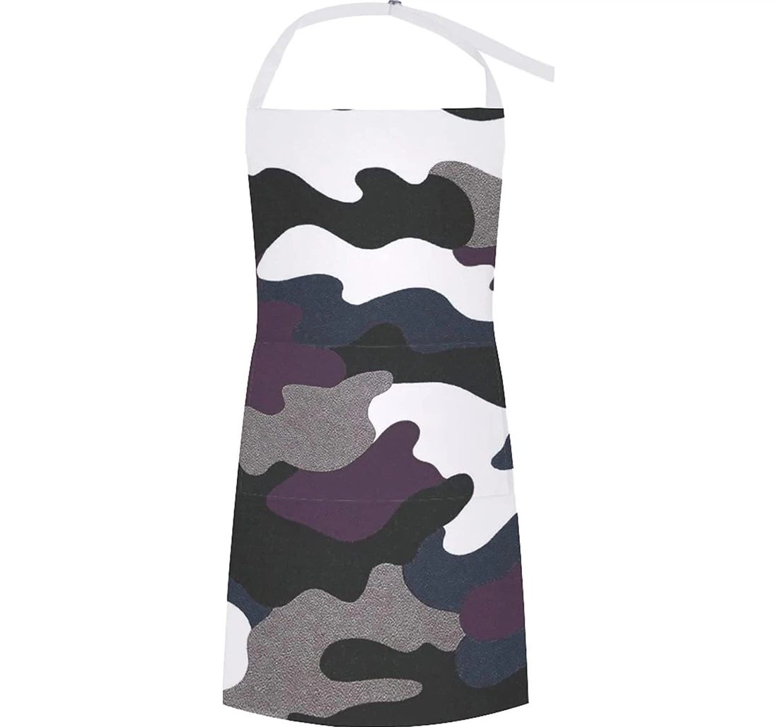 Purple Grainy Digital Camo Apron