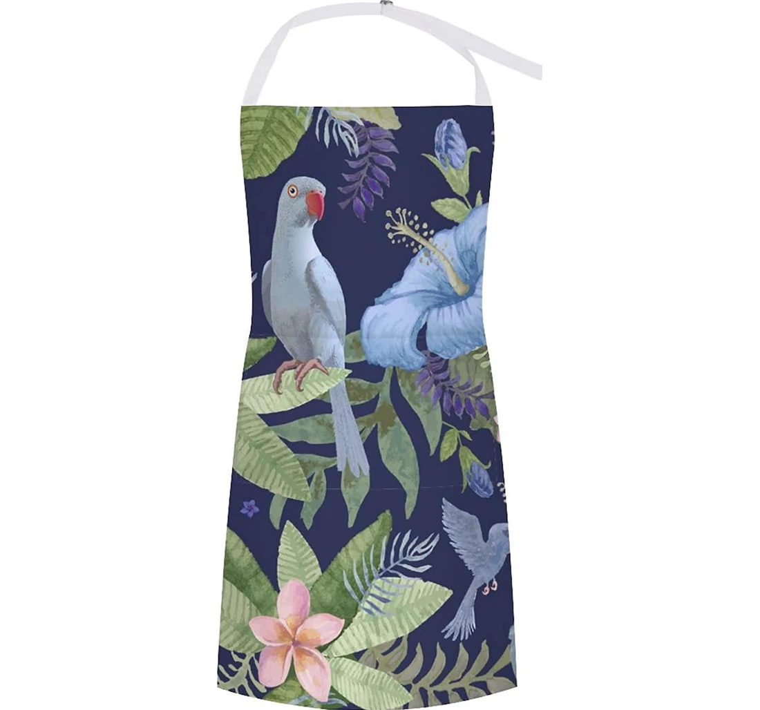 Watercolor Hibiscus And Plumeria Flowers Apron