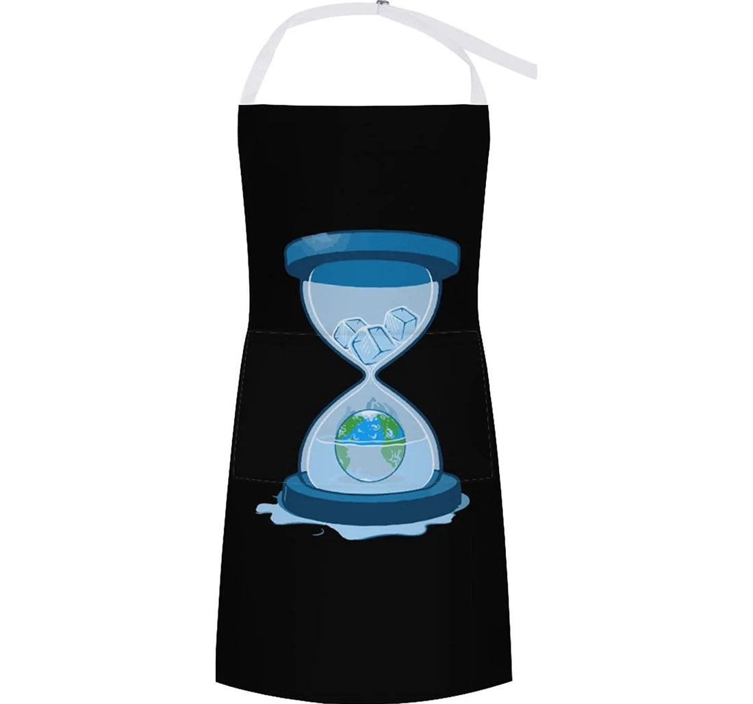 Funny Hourglass Of Melting Glaciers On Earth Apron