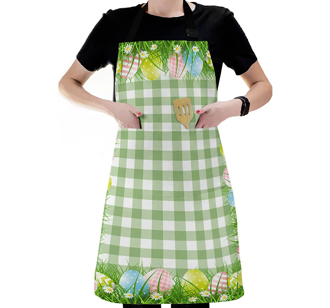 Spring Farm Easter Colored Eggs Green Grass Apron