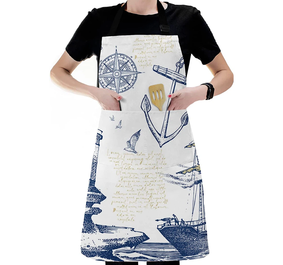 Nautical Lighthouse Anchor Abstract Apron