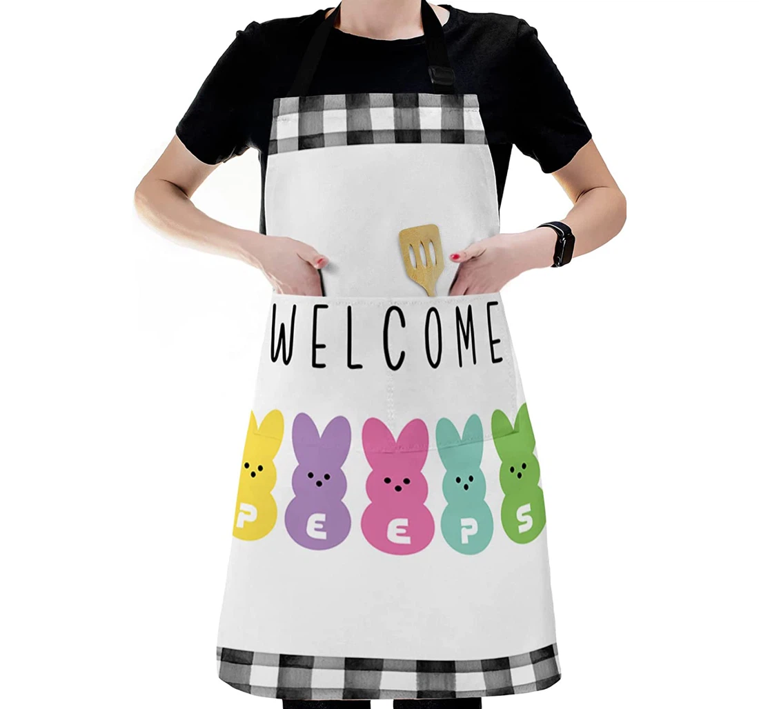 Happy Easter Spring Colorful Bunny Apron