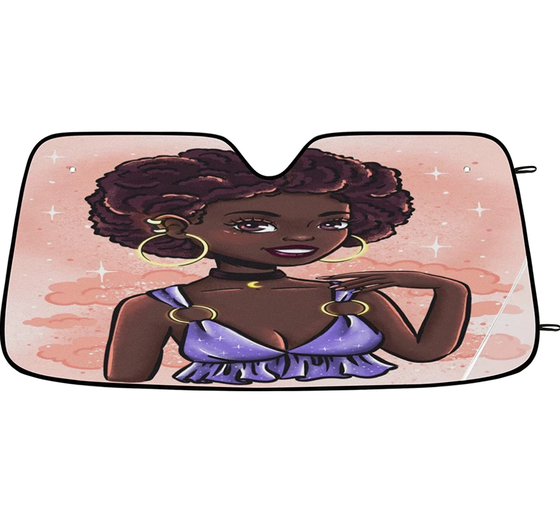 African American Pretty Girl Auto Sun Shade