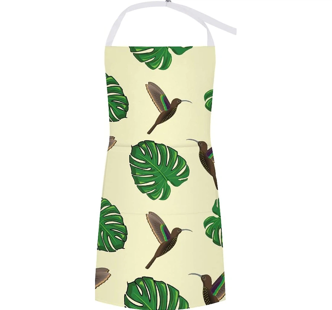 Hummingbird And Monstera Apron