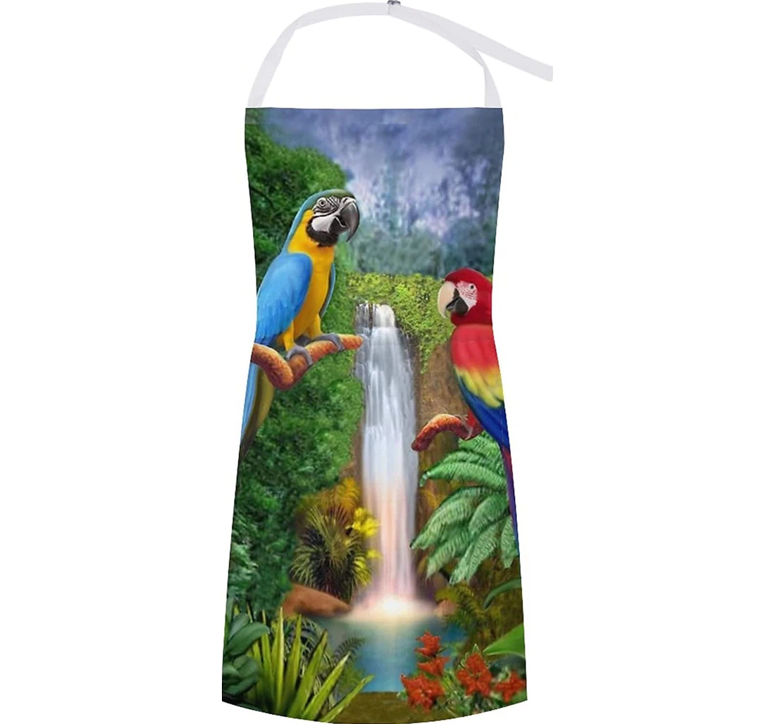 Parrots Macaw And Waterfall Apron