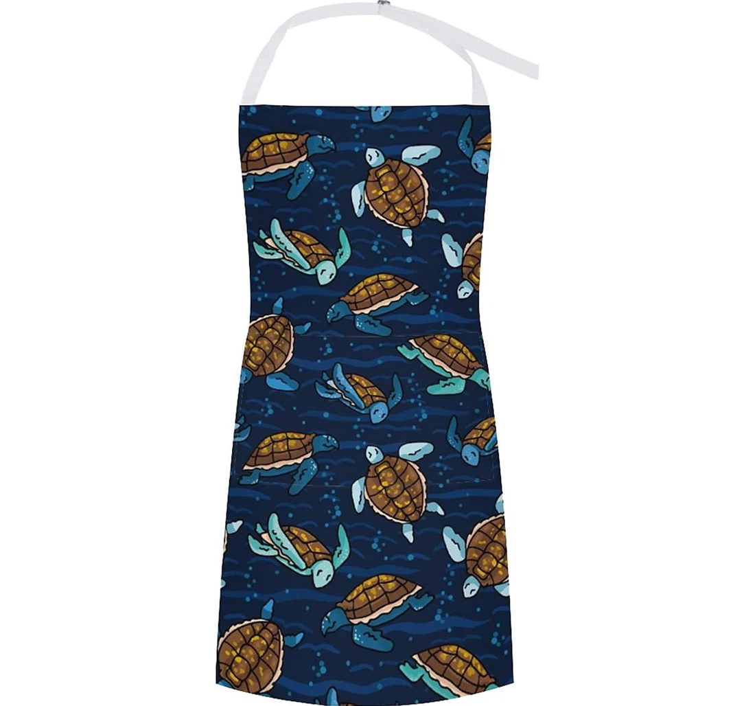 Cute Swimming Ea Turtles Apron