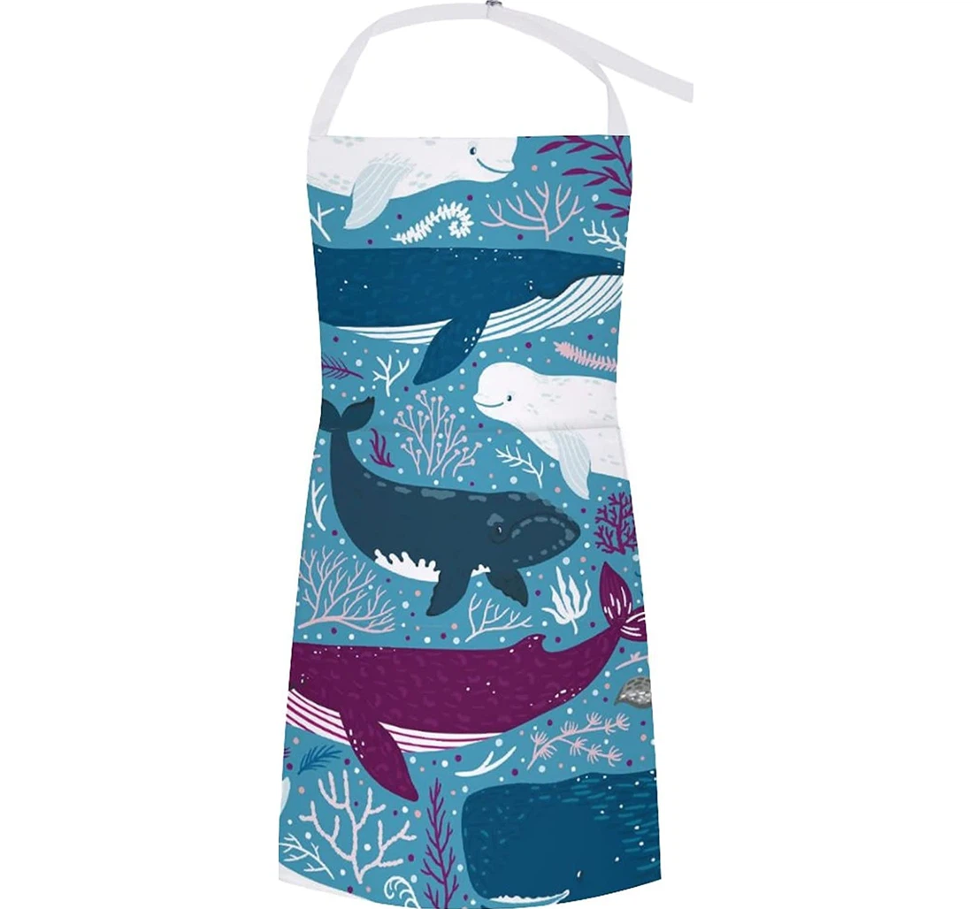 Whales Pattern Apron