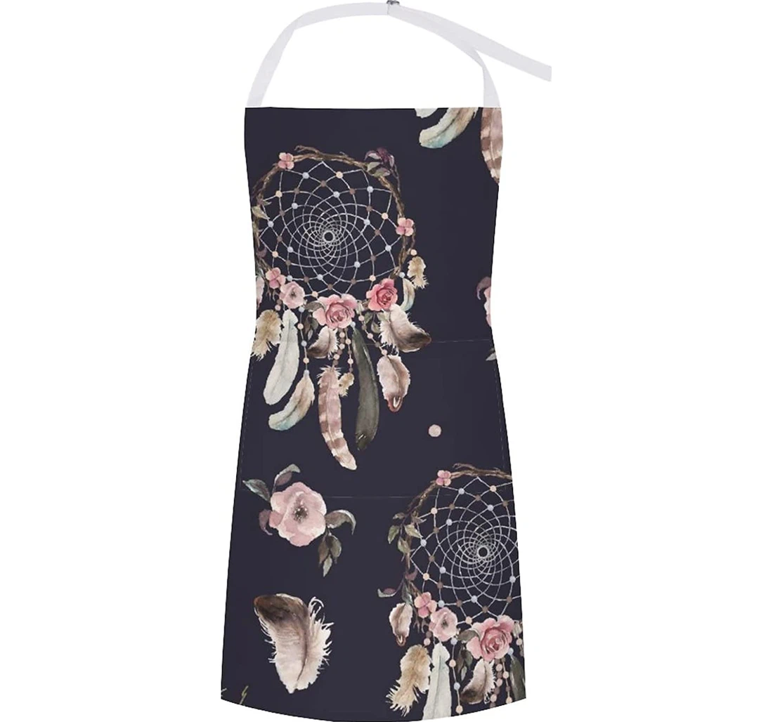 Watercolor Ethnic Boho Floral Pattern Apron