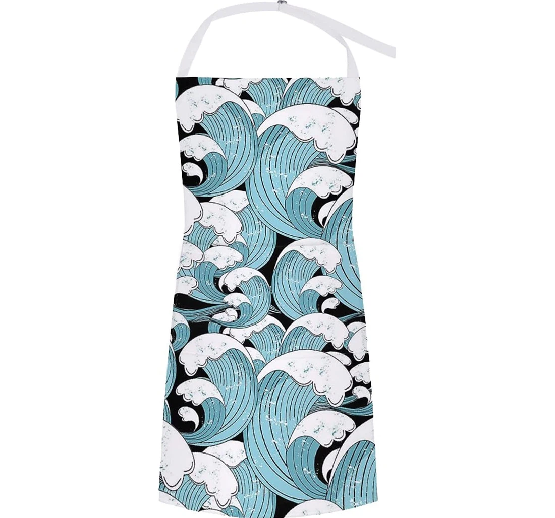 Sea Waves Pattern Apron