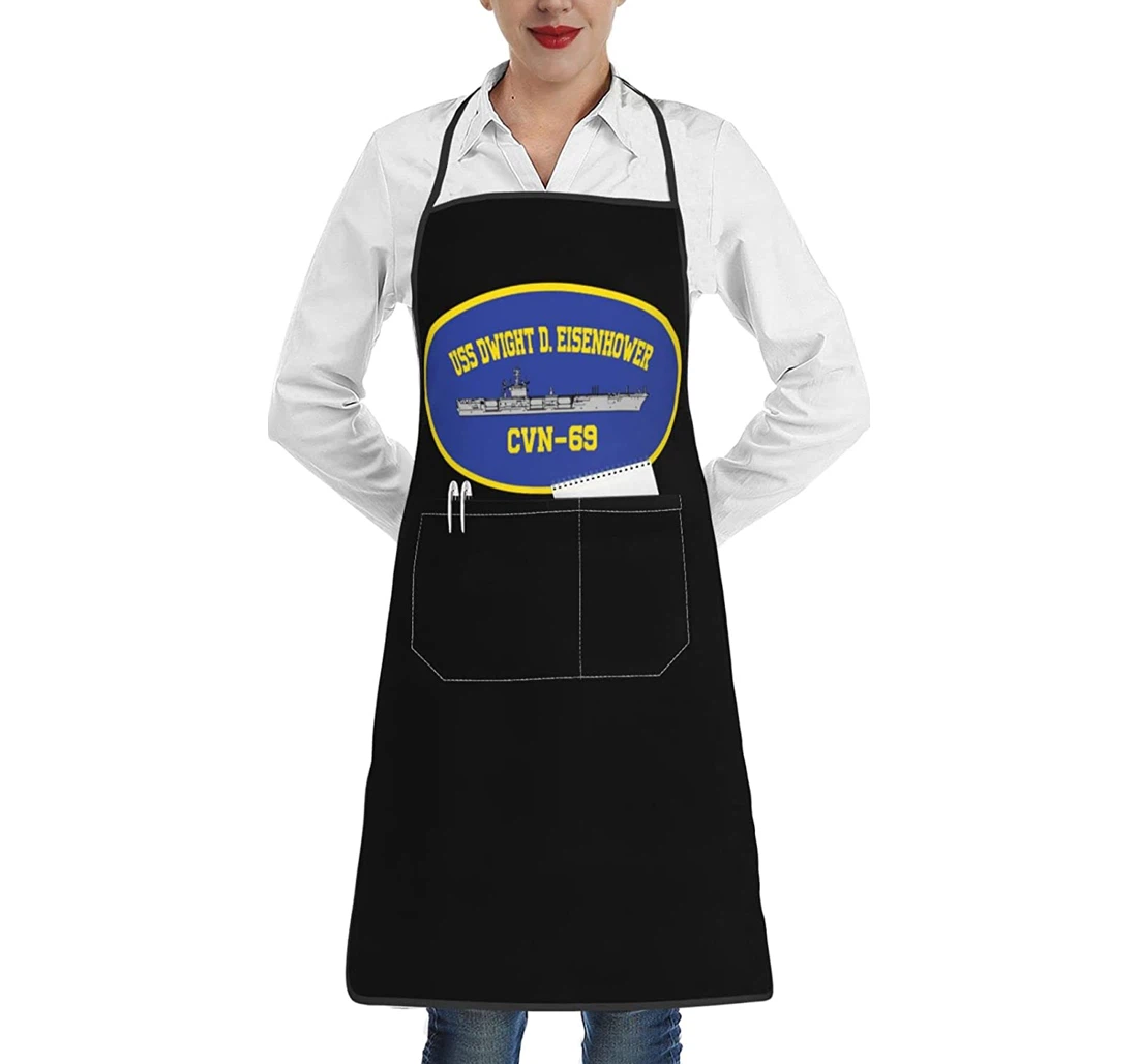 Uss Dwight D Pocket Wai Cloth Chef Apron