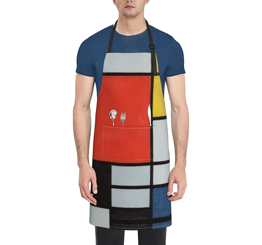 Composition In Red Yellow Blue And Black Apron