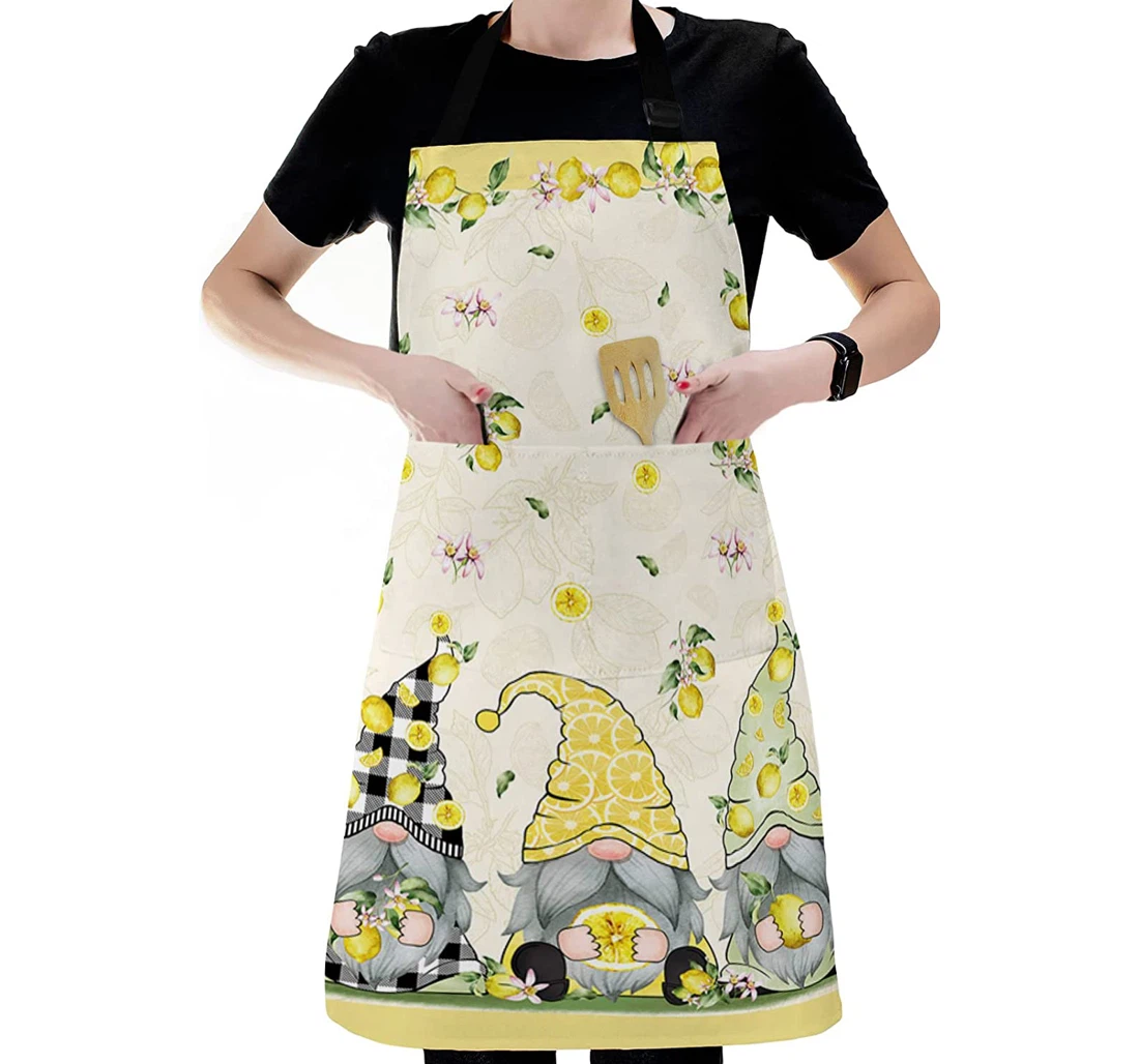 Summer Farmhouse Lemons Cute Gnome Elf Apron