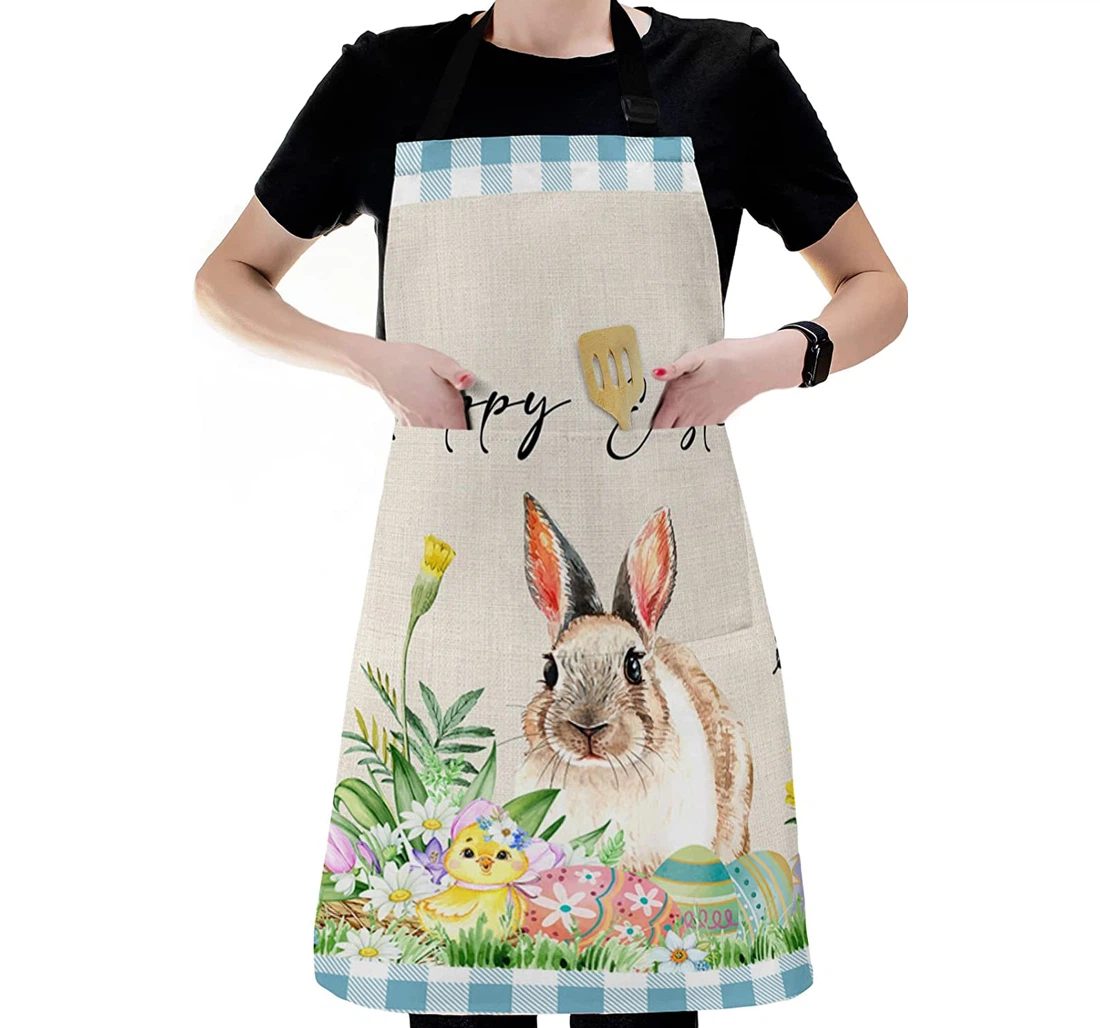 Farm Easter Country Bunny Rabbit Spring Butterfly Apron