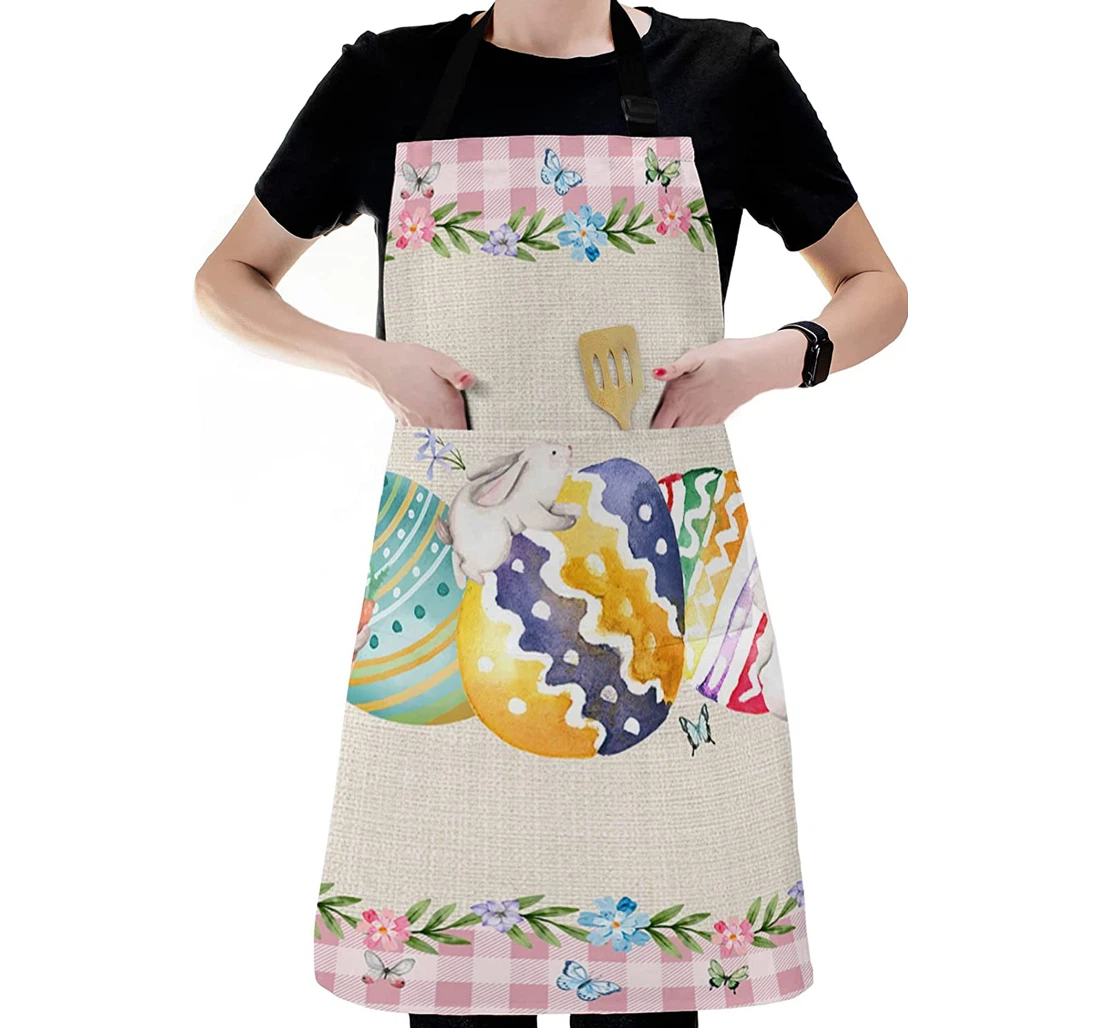 Spring Easter Watercolor Tribe Eggs Apron