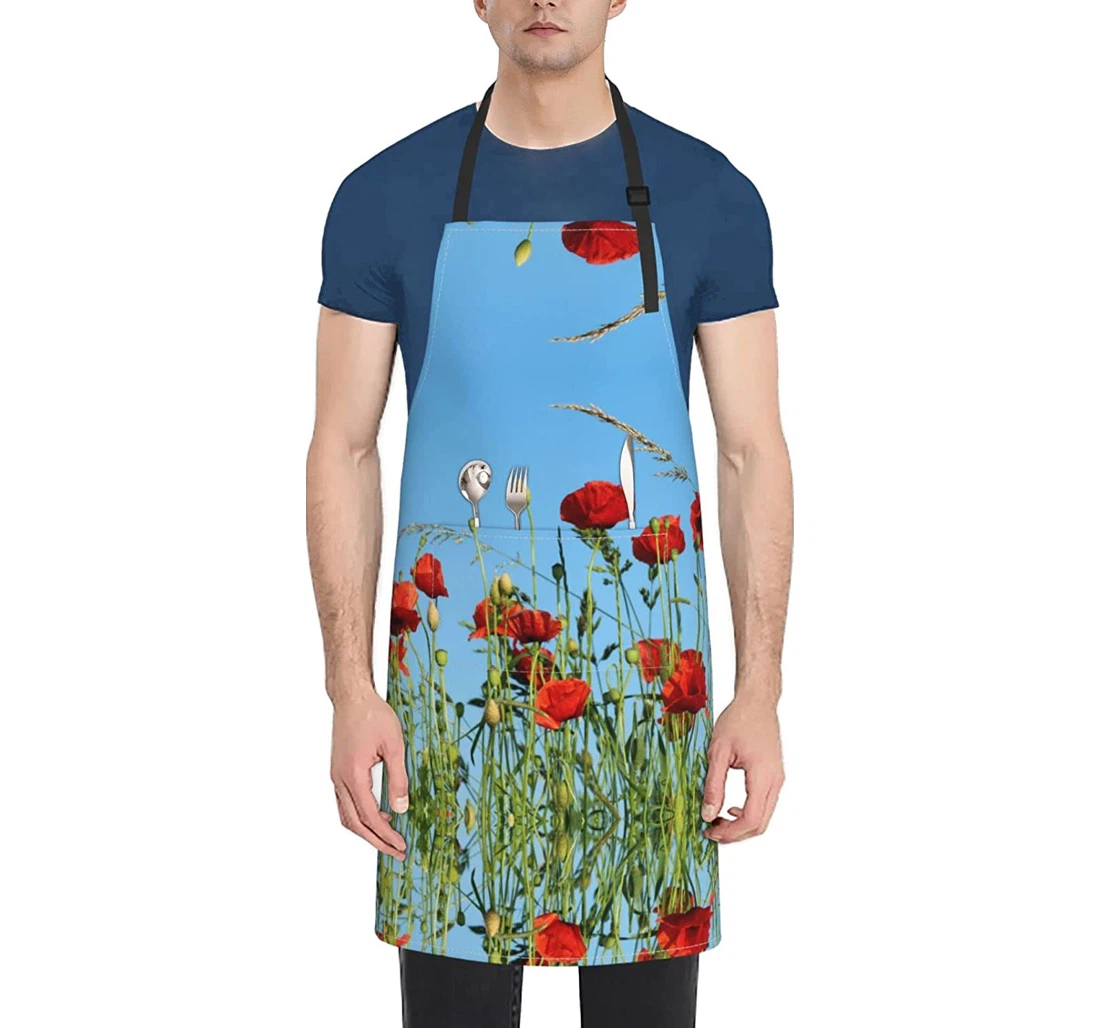 Poppies On Sky Apron