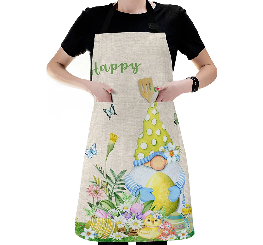 Spring Easter Cartoon Gnome Elf Wave Point Hat Apron