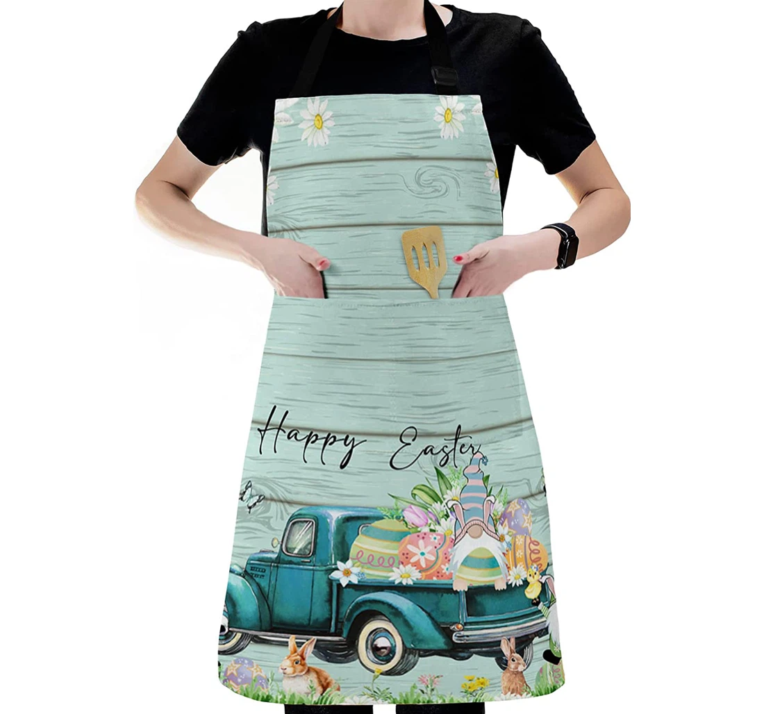 Easter Farm Truck Dwarf Egg Rabbit Apron