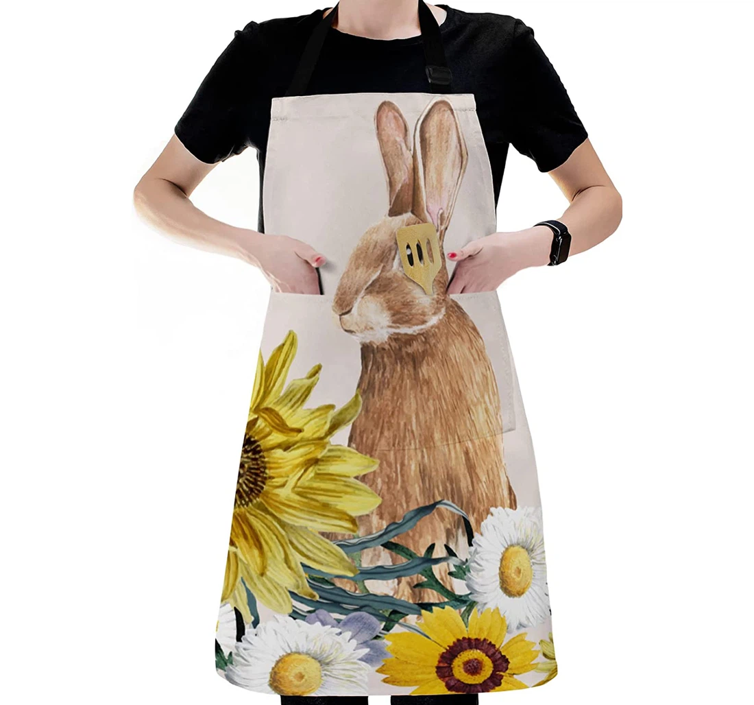 Easter Bunny Spring Flower Apron