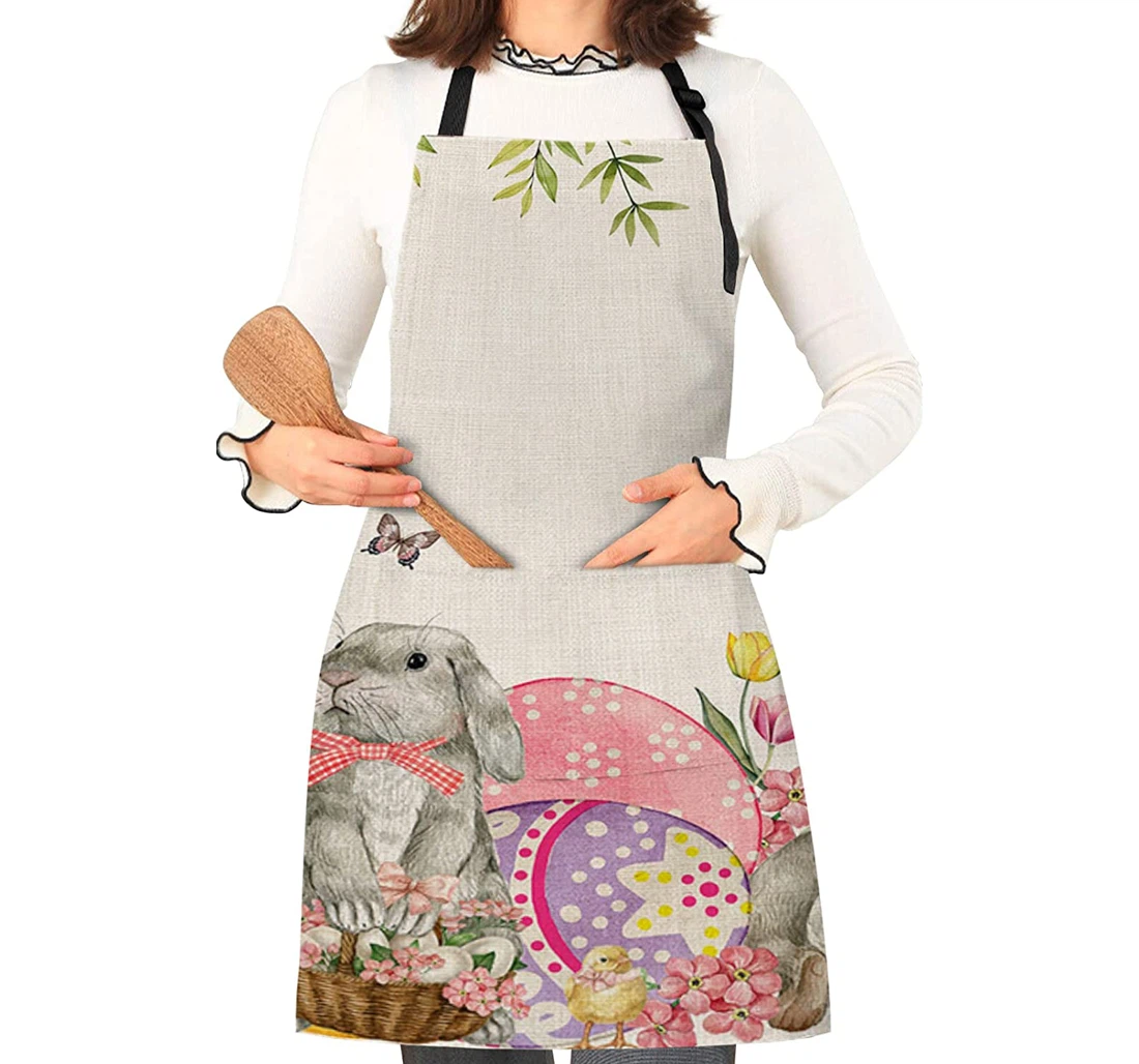 Bunny Easter Egg Rabbit Flower Apron