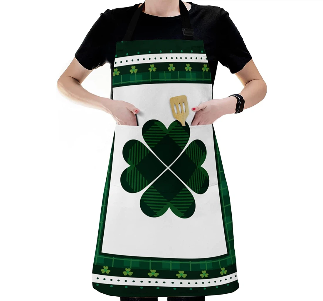 St Patrick's Day Clover White Apron