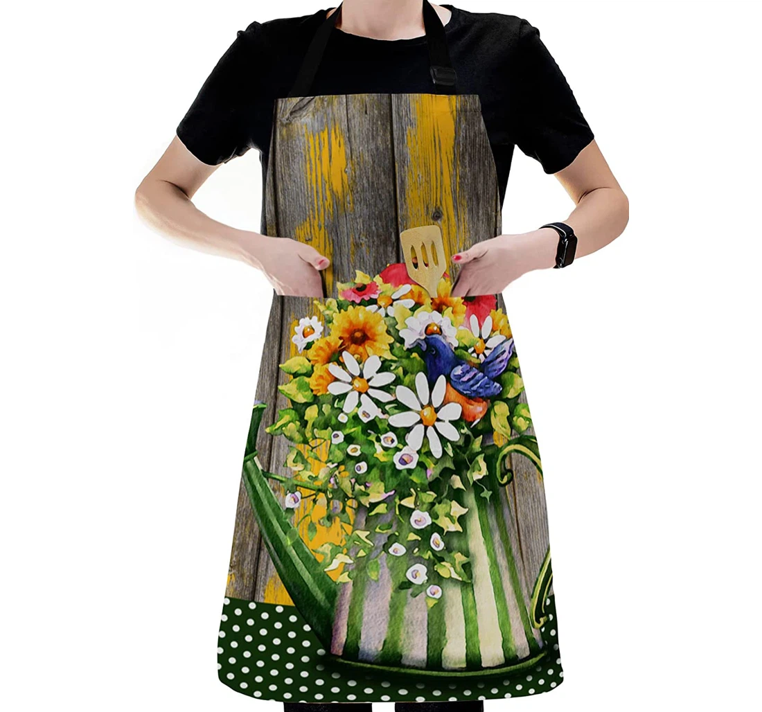 Watercolor Floral Art Flower Sprinkling Apron