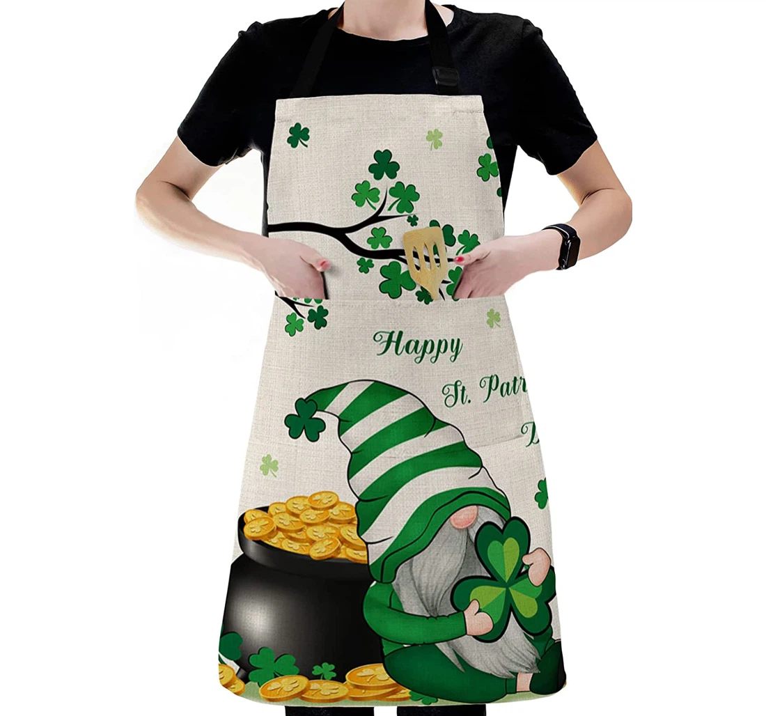 St Patrick's Day Dwarf Clover Tree Gold Apron