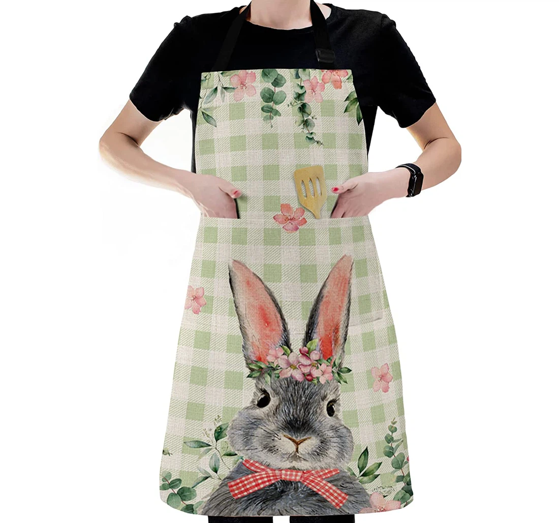 Bunny Easter Eucalyptus Leaves Apron