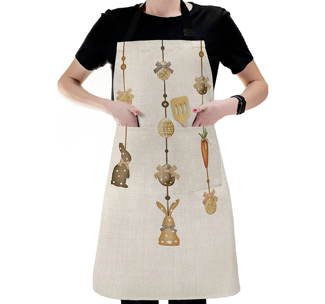 Easter Egg Bunny Carrot Line Apron